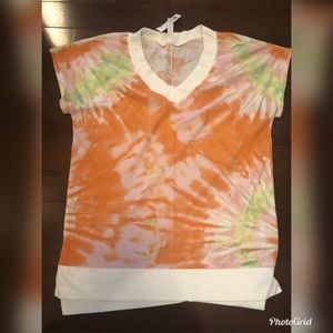 Honeyme Tie Dye Waffle Knit Top